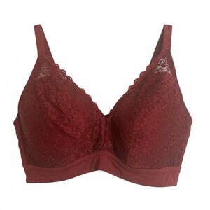 Auden Burgundy Lace Lined Bralette – Size 4X